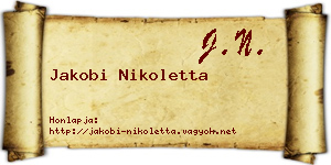 Jakobi Nikoletta névjegykártya