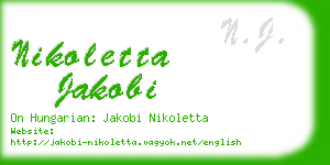nikoletta jakobi business card
